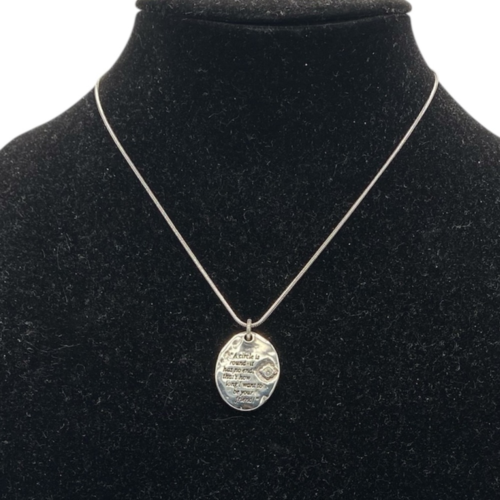 Vintage BRIGHTON Circle of Friendship Silver Tone Pendant Necklace